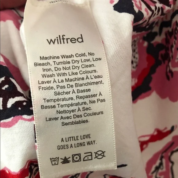 Wilfred Pink and Gray Paisley Tie-Front Crop Top - Picture 5 of 6